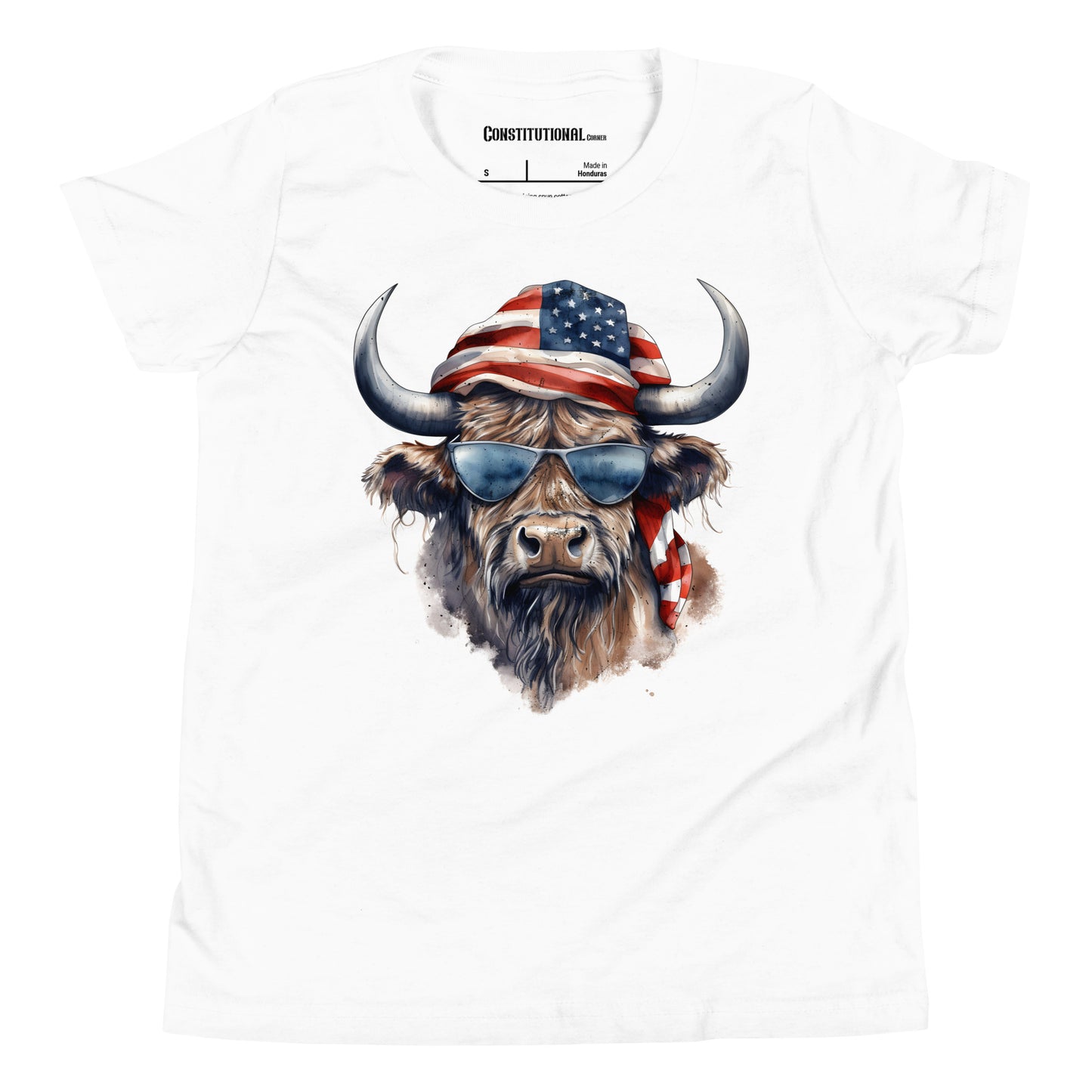 Patriotic T-Shirt for Kids "American Cool Cow" TS320012