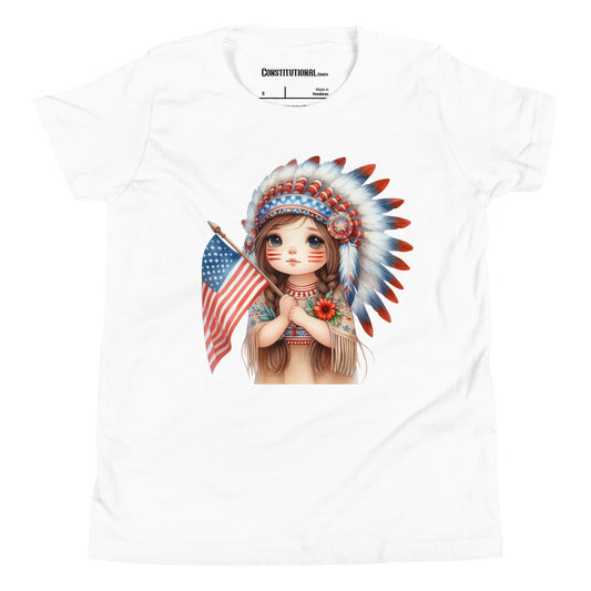 Patriotic T-Shirt for Kids "Native American Girl" TS320015