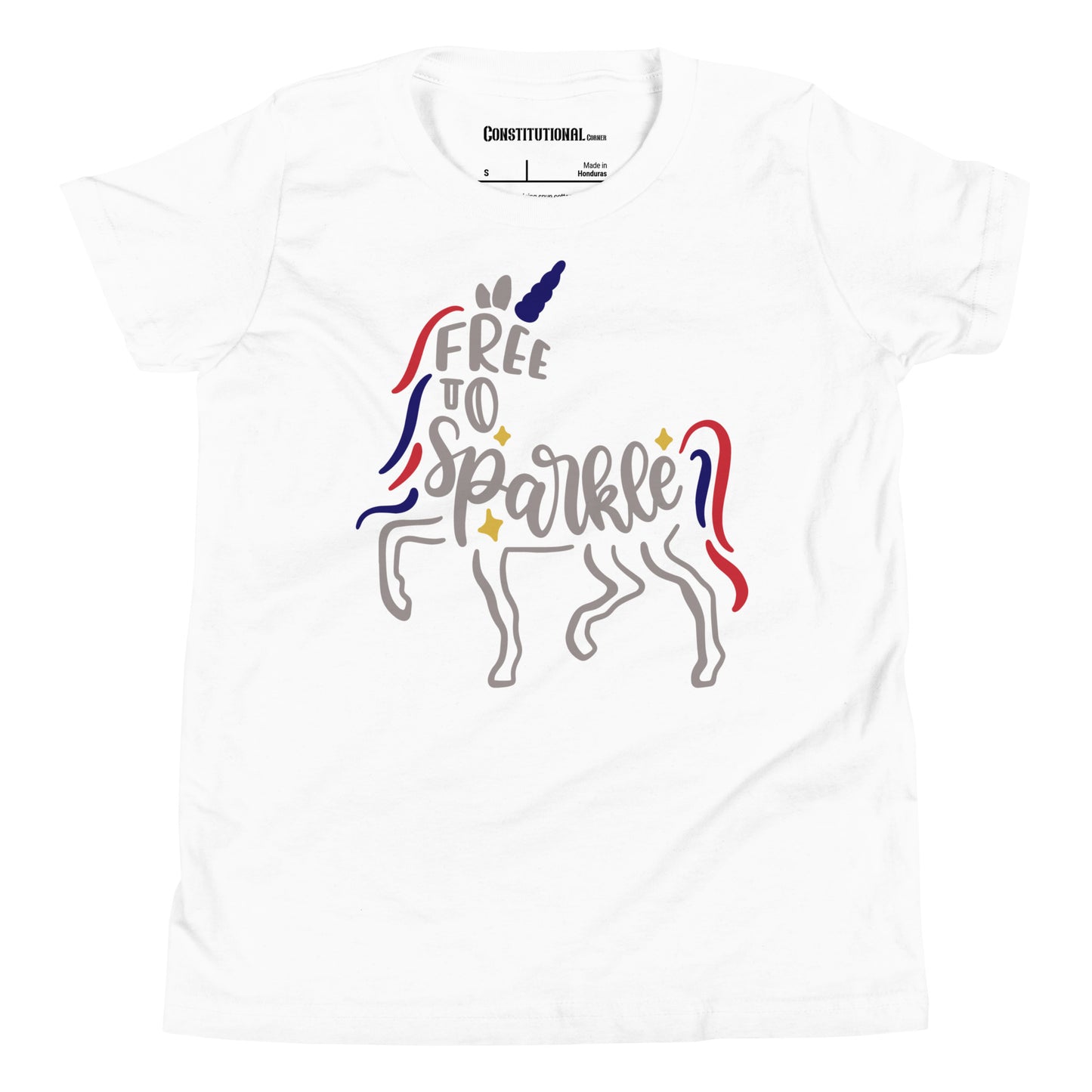 Patriotic T-Shirt for Kids "Free to Sparkle Unicorn" TS320016