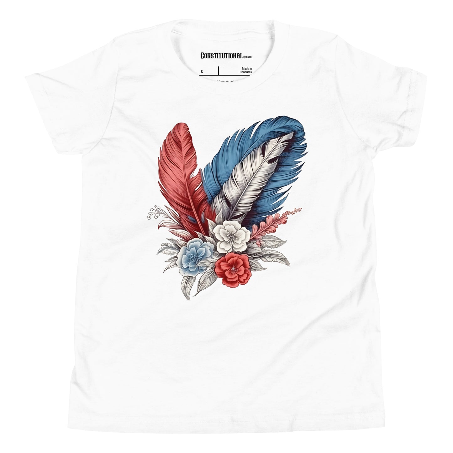 Patriotic T-Shirt for Kids "Red White & Blue Feathers" TS320027